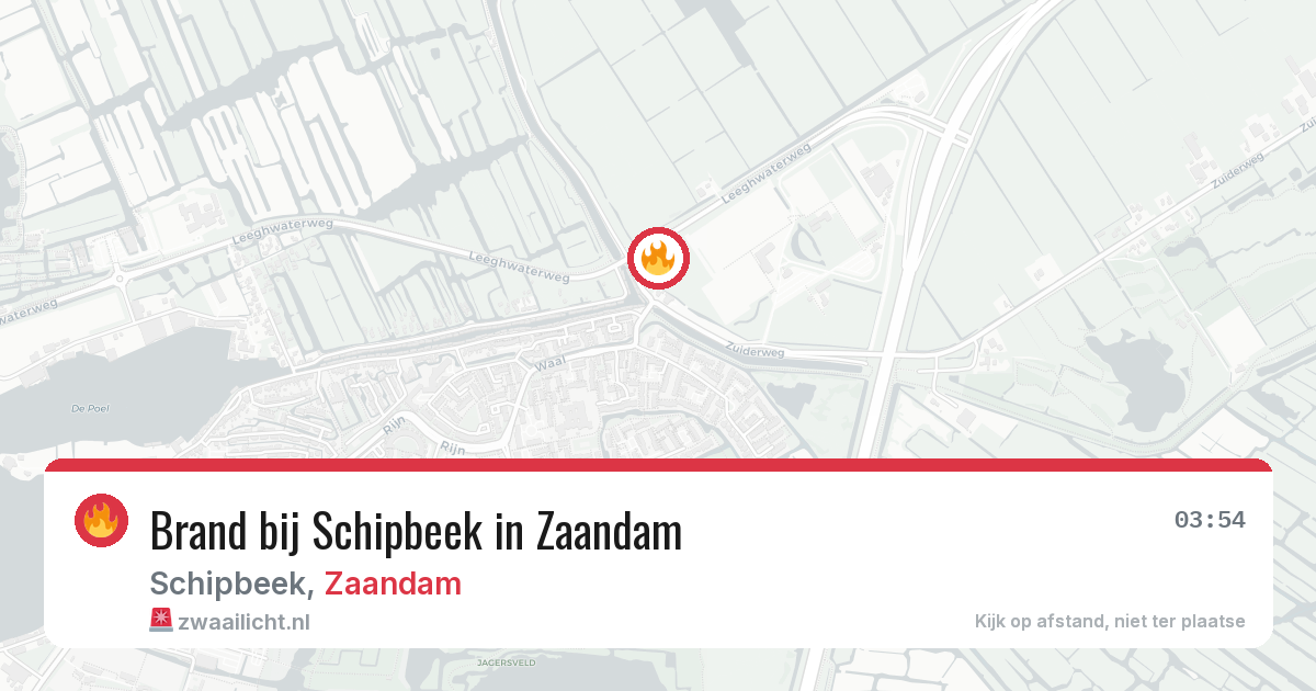 Brand bij Schipbeek in Zaandam — 14 aug 2026