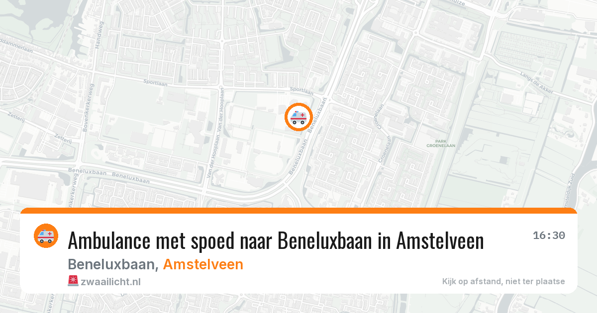 Ambulance met spoed naar Beneluxbaan in Amstelveen — 6 jul 2026