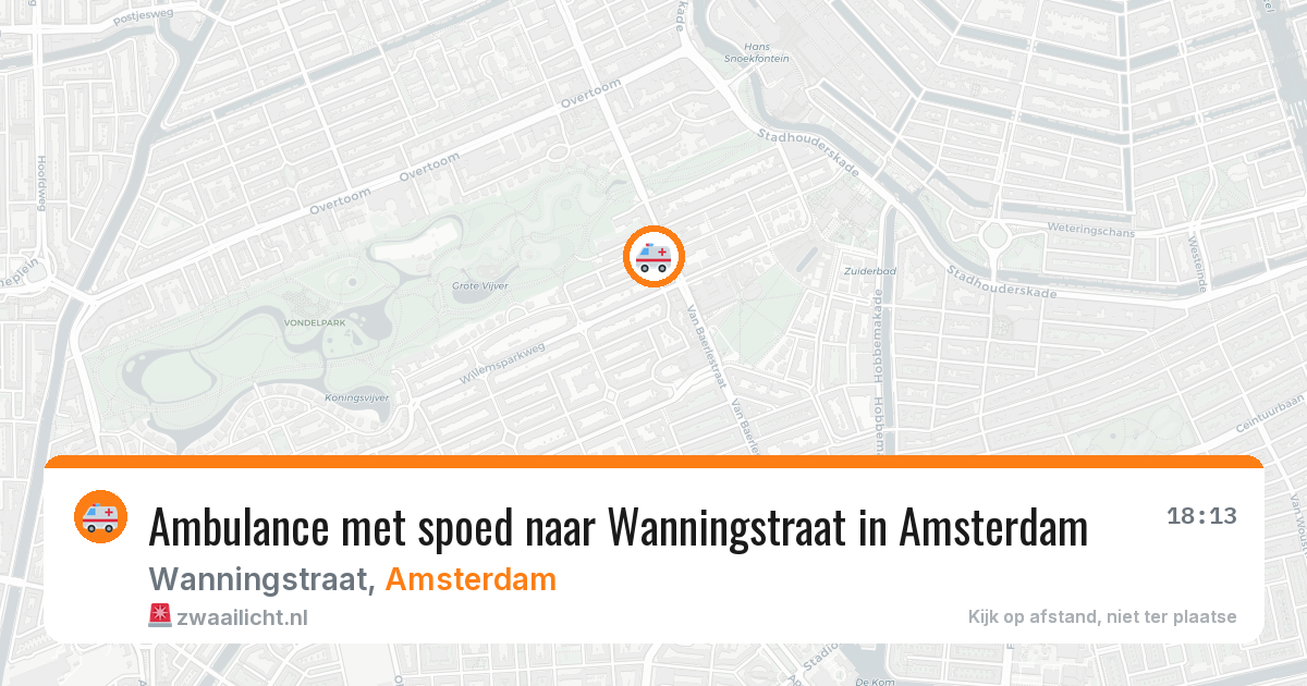 Ambulance met spoed naar Wanningstraat in Amsterdam — 6 jul 2026