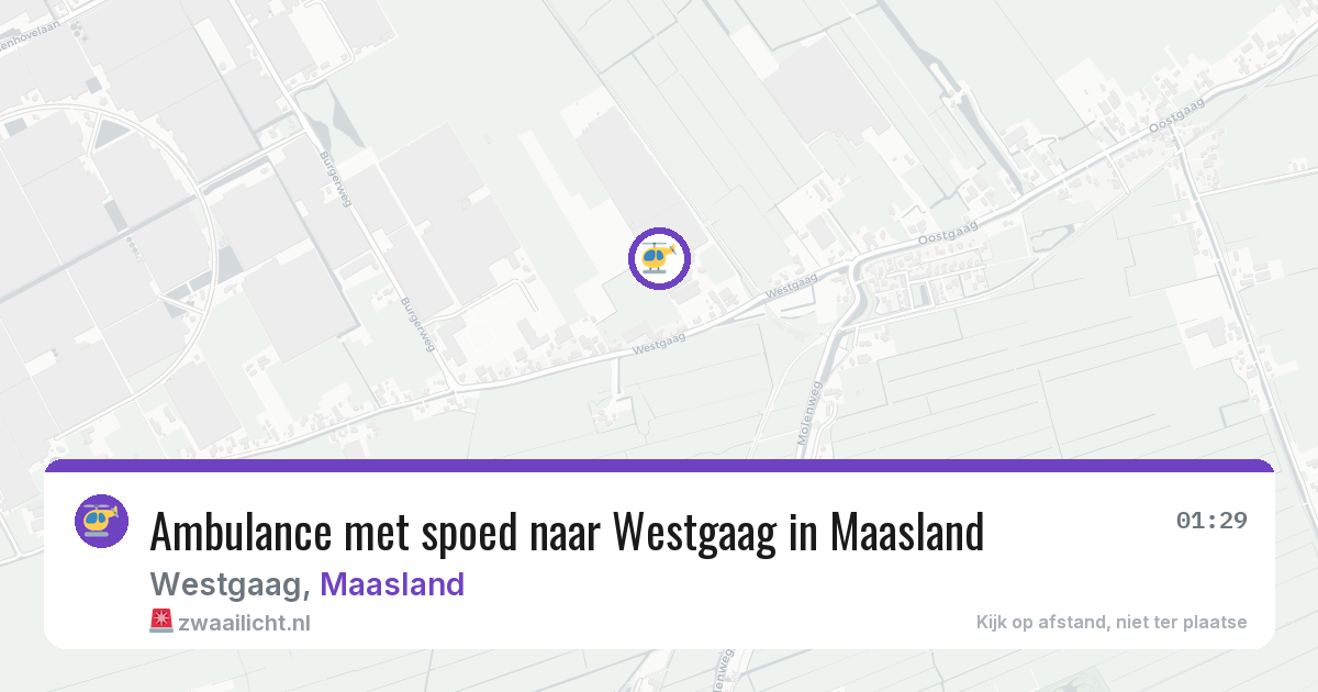 Ambulance met spoed naar Westgaag in Maasland — 26 jun 2026