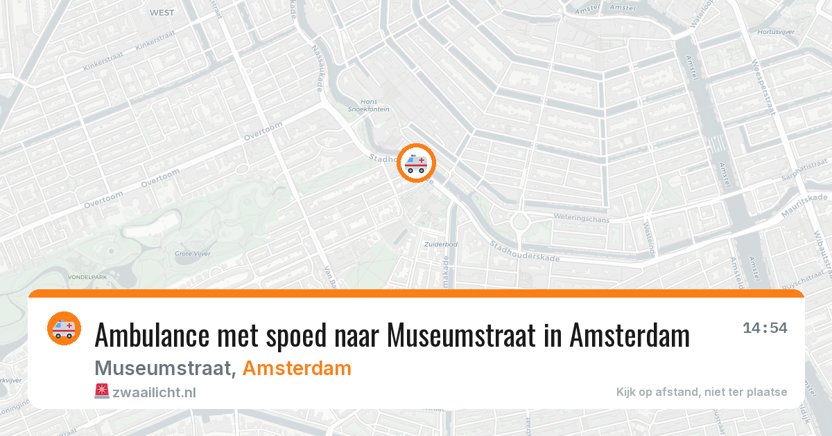 Ambulance met spoed naar Museumstraat in Amsterdam — 25 mei 2026
