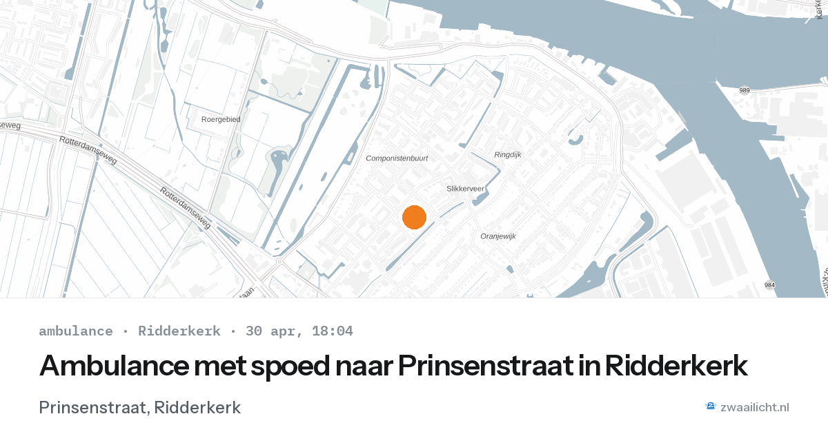 Ambulance met spoed naar Prinsenstraat in Ridderkerk — 30 apr 2026