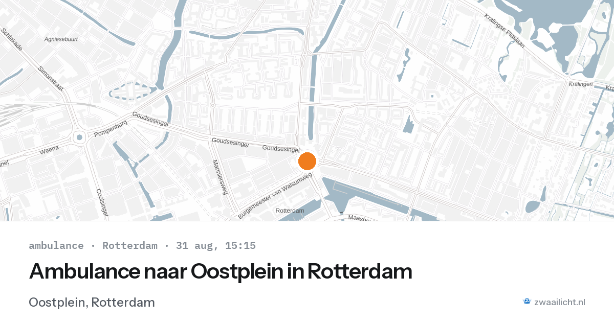 Ambulance naar Oostplein in Rotterdam — 31 aug 2026