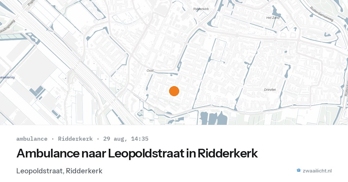 Ambulance naar Leopoldstraat in Ridderkerk — 29 aug 2026
