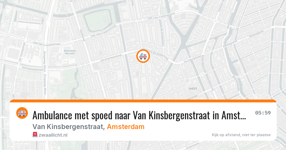Ambulance met spoed naar Van Kinsbergenstraat in Amsterdam — 25 mei 2026