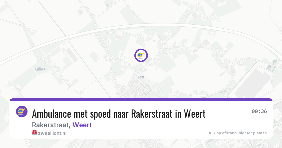 Ambulance met spoed naar Rakerstraat in Weert — 11 jul 2026