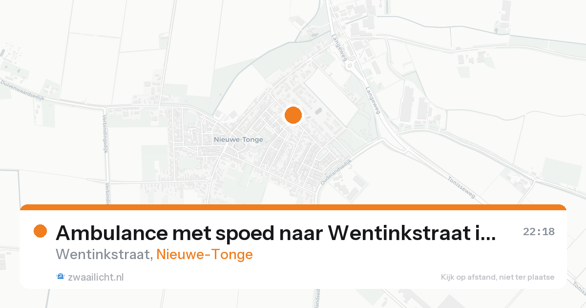 Ambulance met spoed naar Wentinkstraat in Nieuwe-Tonge — 23 aug 2026