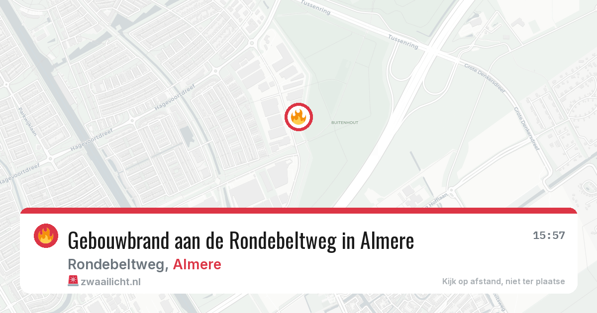 Gebouwbrand aan de Rondebeltweg in Almere — 7 mei 2026