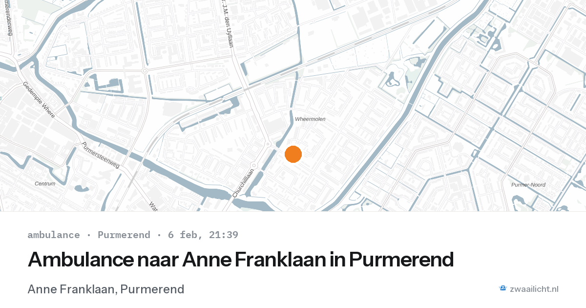 Ambulance naar Anne Franklaan in Purmerend — 6 feb 2026
