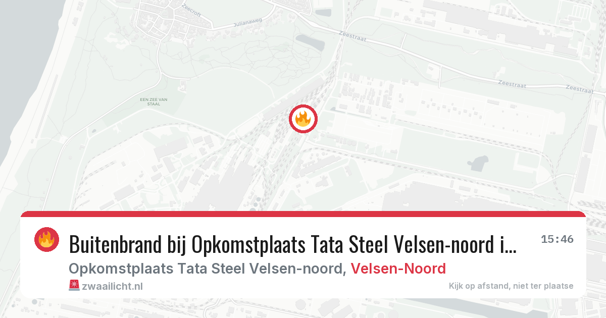 Buitenbrand bij Opkomstplaats Tata Steel Velsen-noord in Velsen-Noord — 26 jan 2026