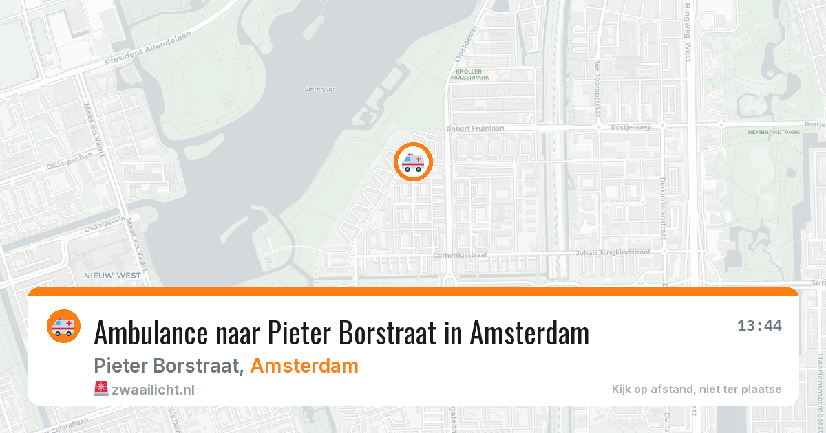 Ambulance naar Pieter Borstraat in Amsterdam — 21 jun 2026