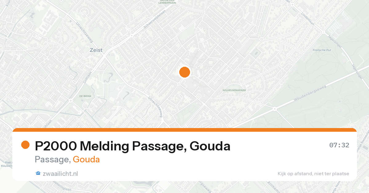 P2000 Melding Passage, Gouda — 31 jan 2026