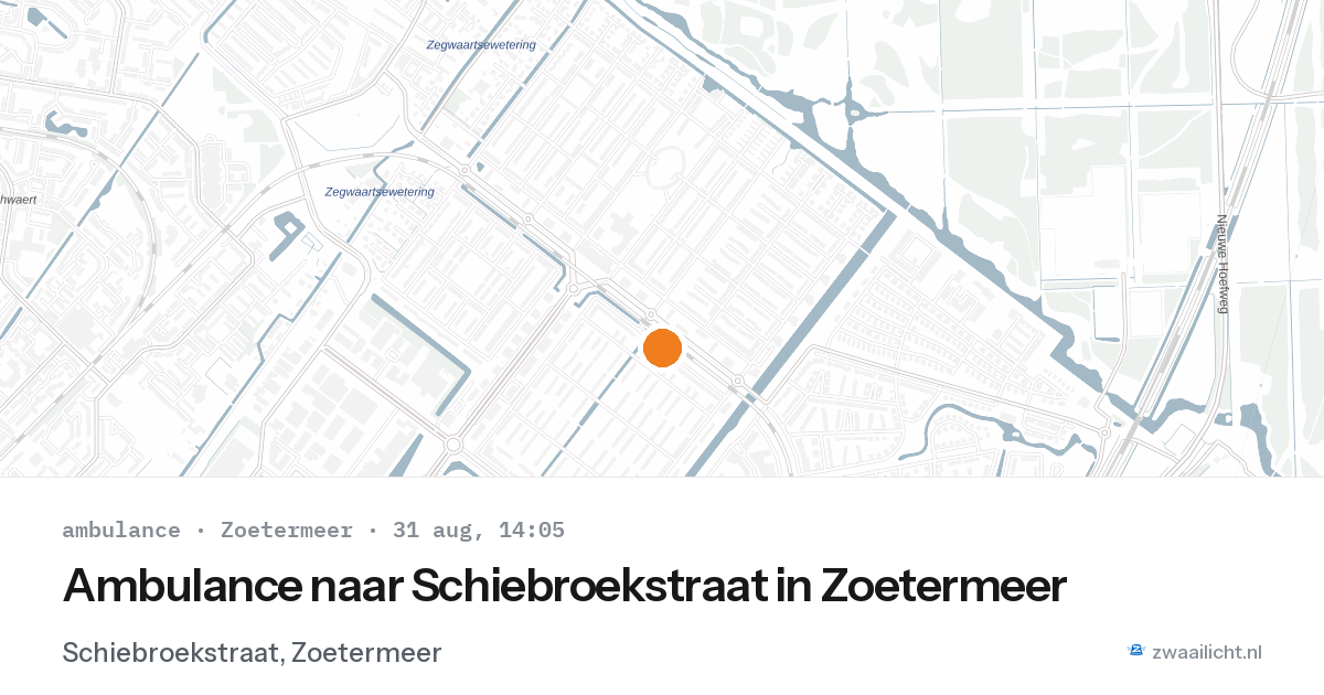 Ambulance naar Schiebroekstraat in Zoetermeer — 31 aug 2026