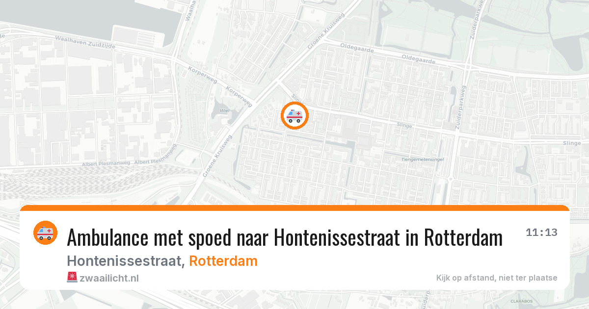Ambulance met spoed naar Hontenissestraat in Rotterdam — 11 jul 2026
