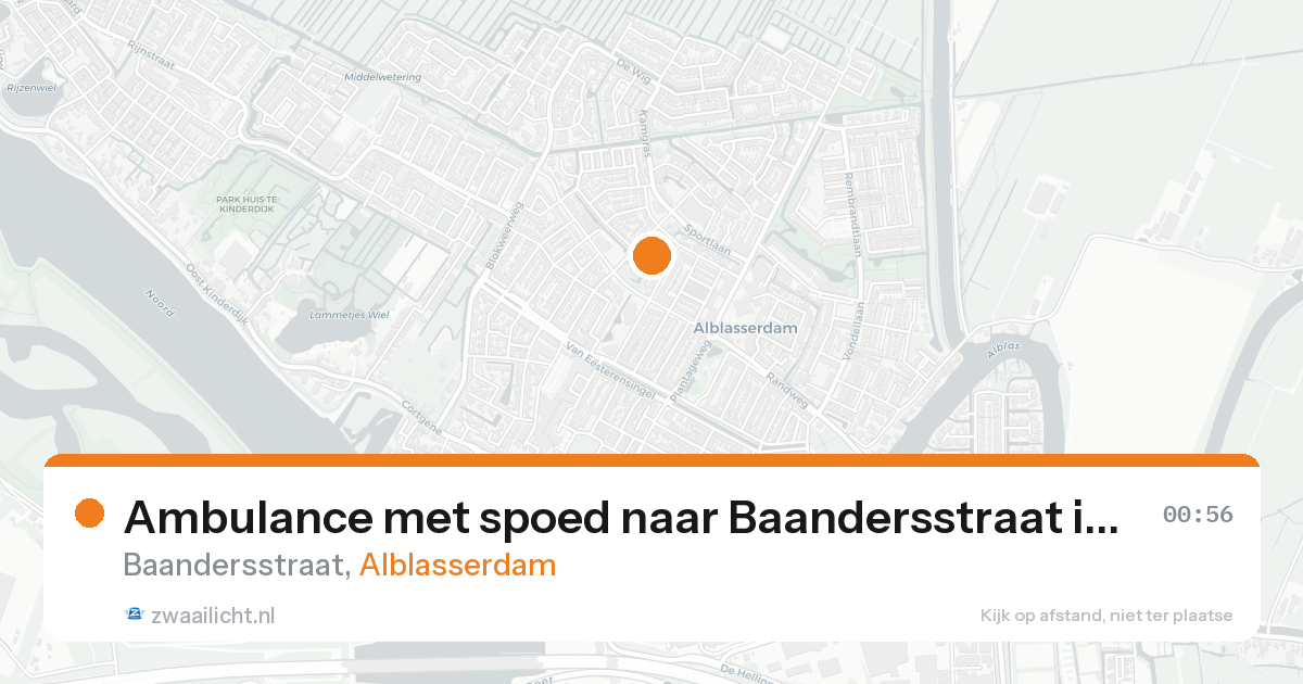 Ambulance met spoed naar Baandersstraat in Alblasserdam — 19 aug 2026