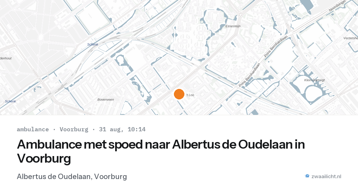 Ambulance met spoed naar Albertus de Oudelaan in Voorburg — 31 aug 2026