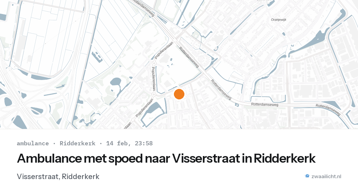 Ambulance met spoed naar Visserstraat in Ridderkerk — 14 feb 2026