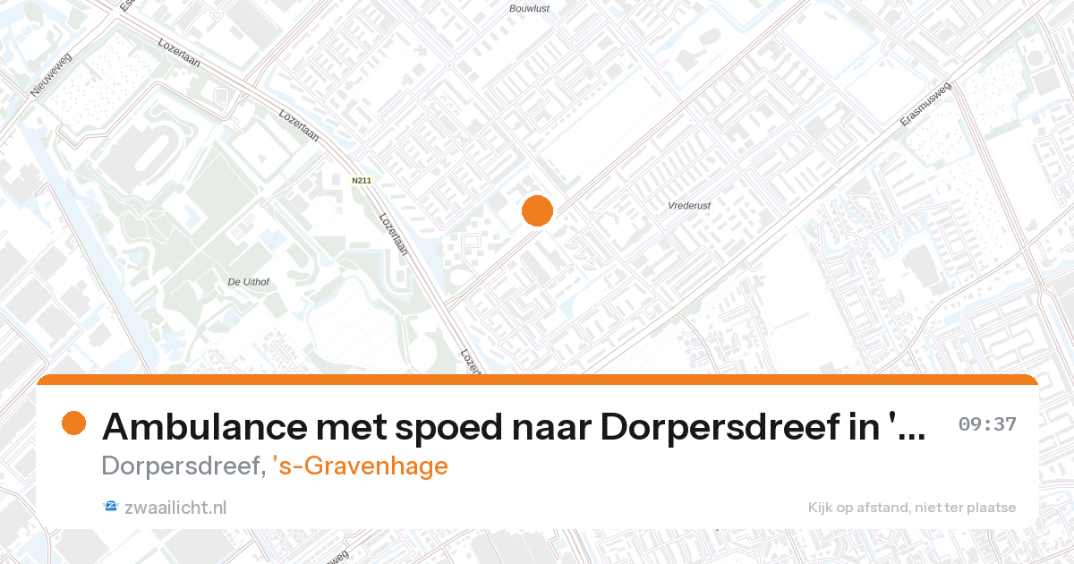 Ambulance met spoed naar Dorpersdreef in 's-Gravenhage — 27 aug 2026