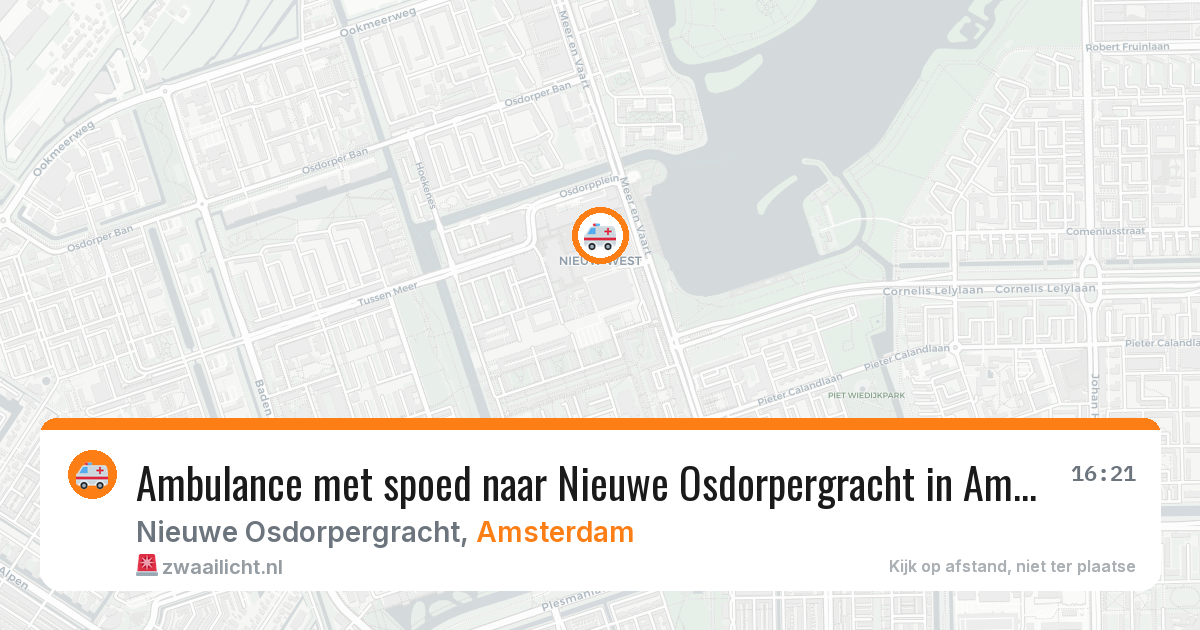 Ambulance met spoed naar Nieuwe Osdorpergracht in Amsterdam — 20 jun 2026