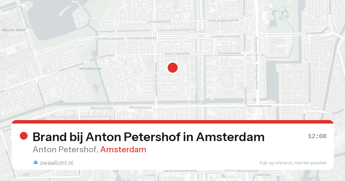 Brand bij Anton Petershof in Amsterdam — 30 mei 2026
