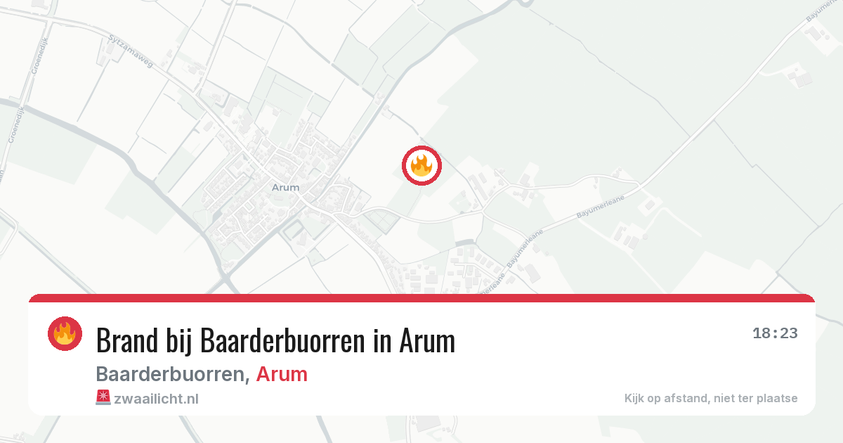 Brand bij Baarderbuorren in Arum — 22 jun 2026