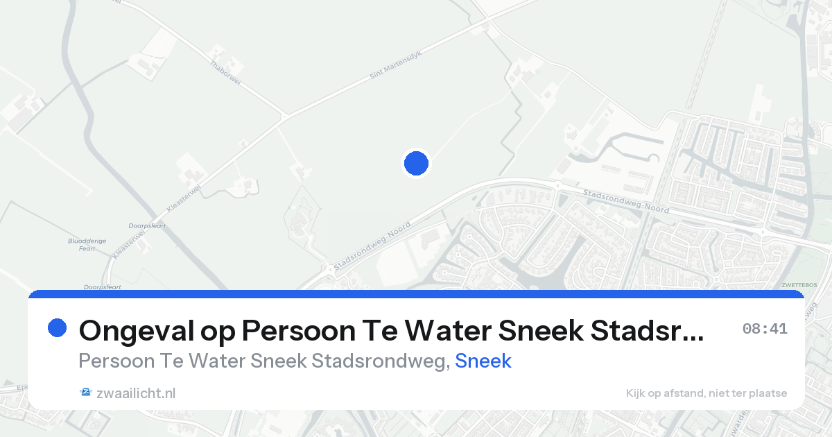 Ongeval op Persoon Te Water Sneek Stadsrondweg in Sneek — 20 aug 2026