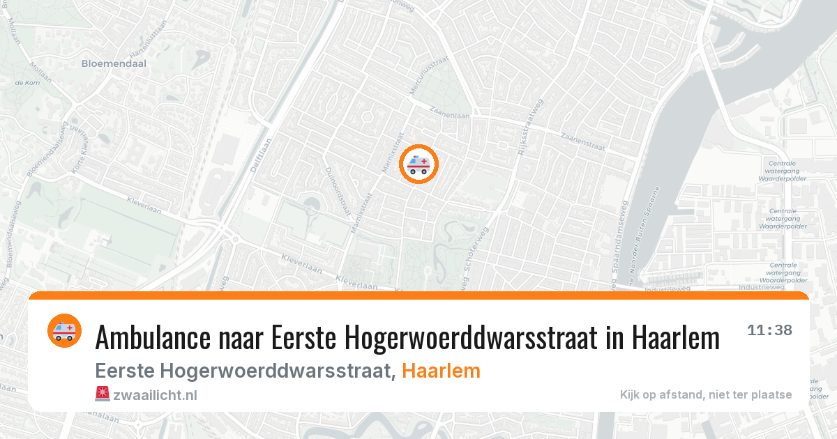 Ambulance naar Eerste Hogerwoerddwarsstraat in Haarlem — 14 aug 2026