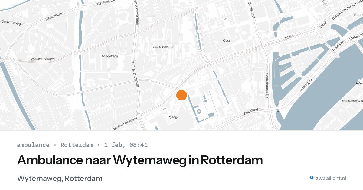 Ambulance naar Wytemaweg in Rotterdam — 1 feb 2026
