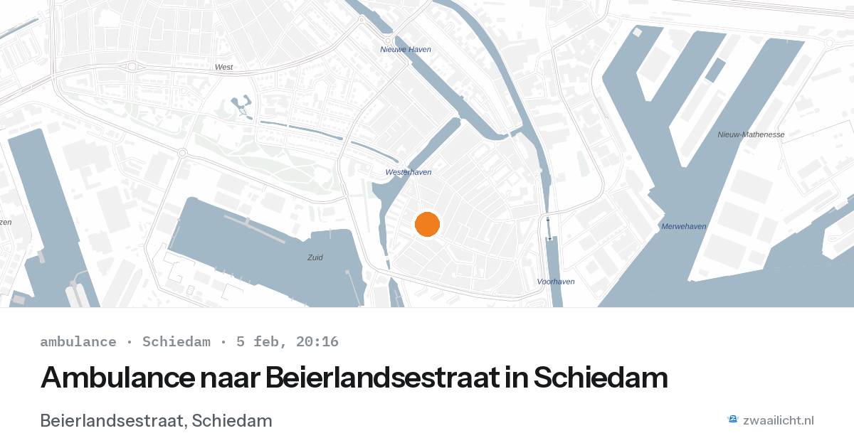 Ambulance naar Beierlandsestraat in Schiedam — 5 feb 2026