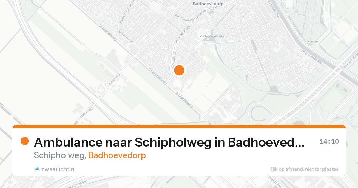 Ambulance naar Schipholweg in Badhoevedorp — 23 aug 2026