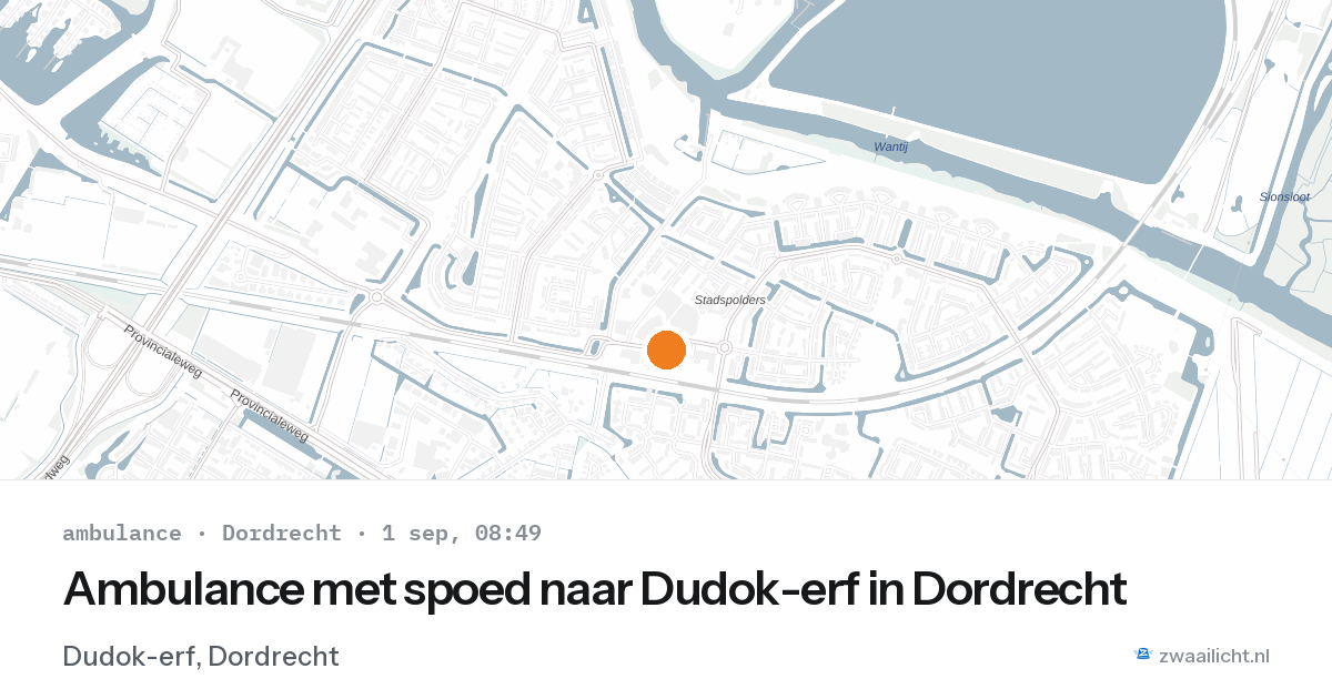 Ambulance met spoed naar Dudok-erf in Dordrecht — 1 sep 2026
