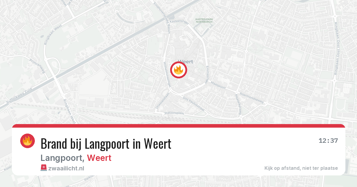 Brand bij Langpoort in Weert — 17 jul 2026