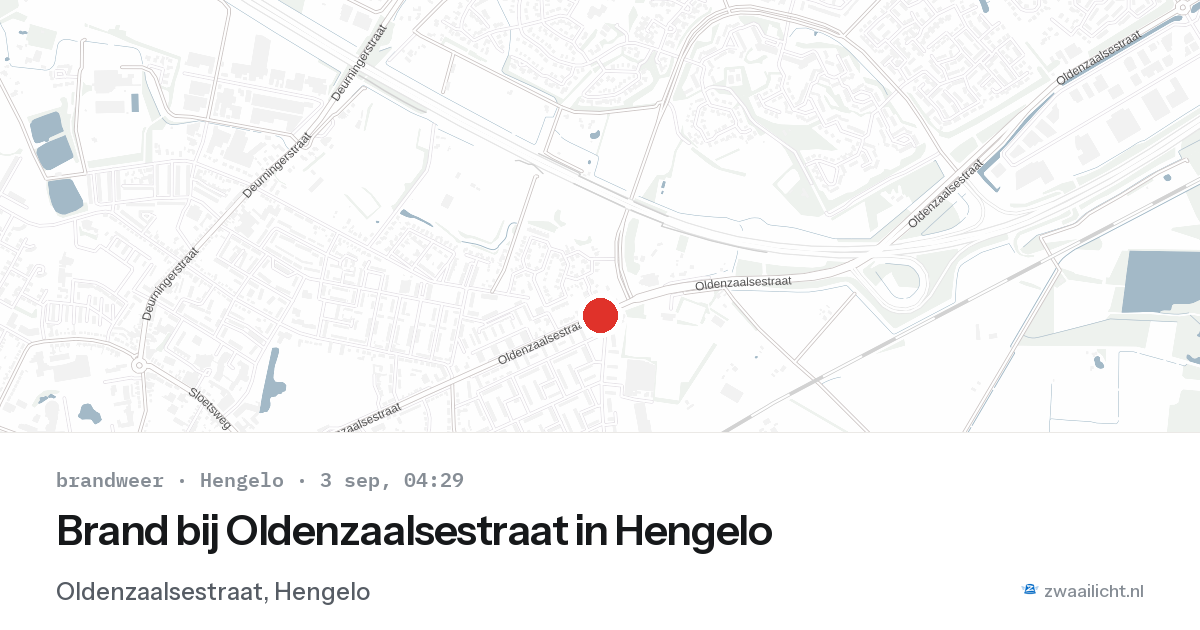 Brand bij Oldenzaalsestraat in Hengelo — 3 sep 2026