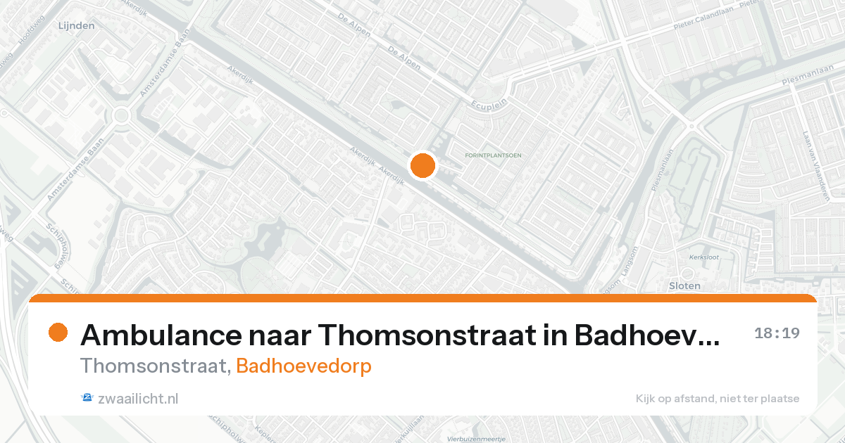 Ambulance naar Thomsonstraat in Badhoevedorp — 16 aug 2026