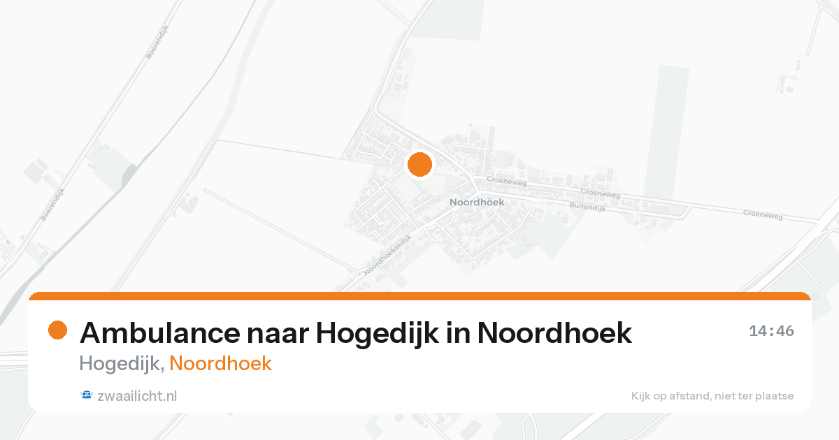 Ambulance naar Hogedijk in Noordhoek — 16 aug 2026