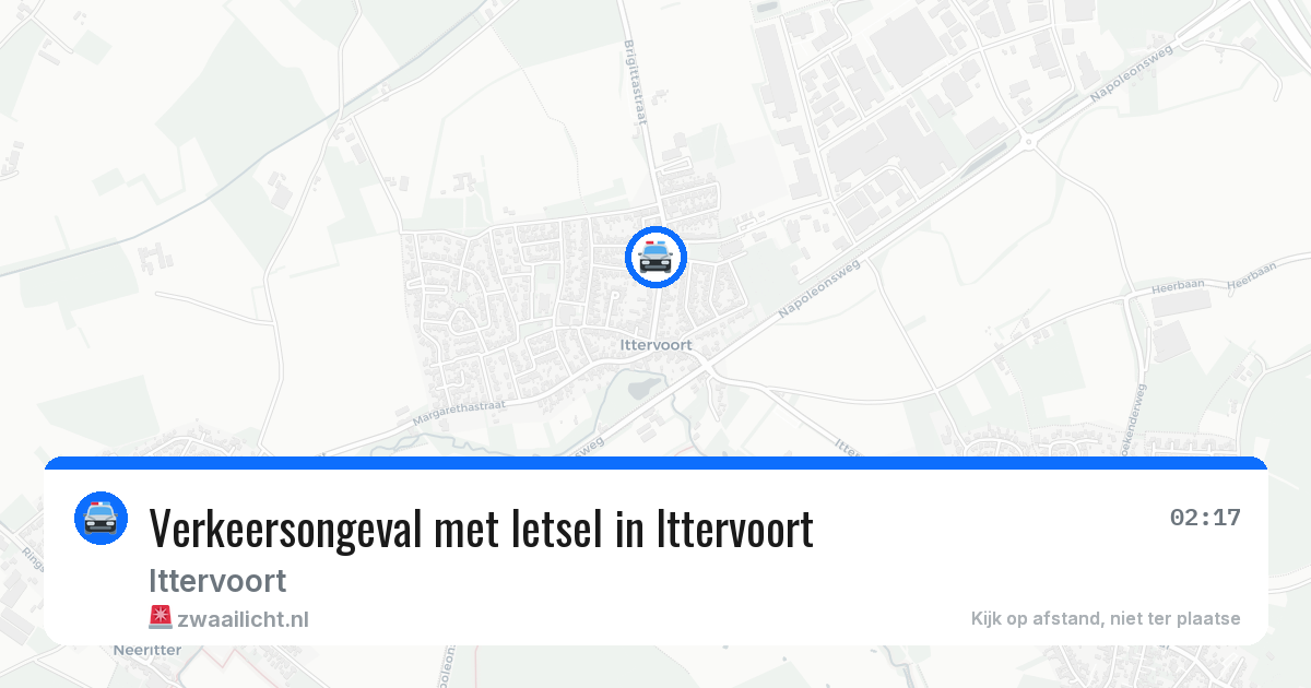 Verkeersongeval met letsel in Ittervoort — 1 aug 2026