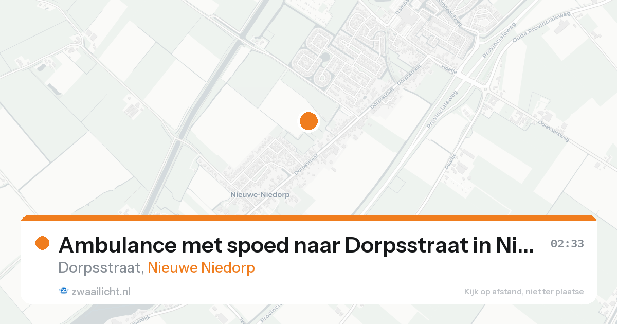 Ambulance met spoed naar Dorpsstraat in Nieuwe Niedorp — 15 aug 2026