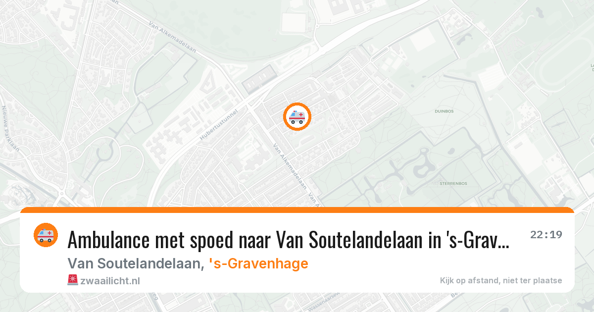 Ambulance met spoed naar Van Soutelandelaan in 's-Gravenhage — 13 aug 2026