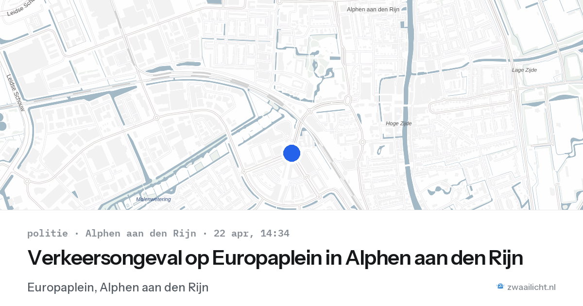 Verkeersongeval op Europaplein in Alphen aan den Rijn — 22 apr 2026