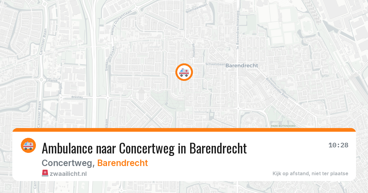 Ambulance naar Concertweg in Barendrecht — 15 jul 2026