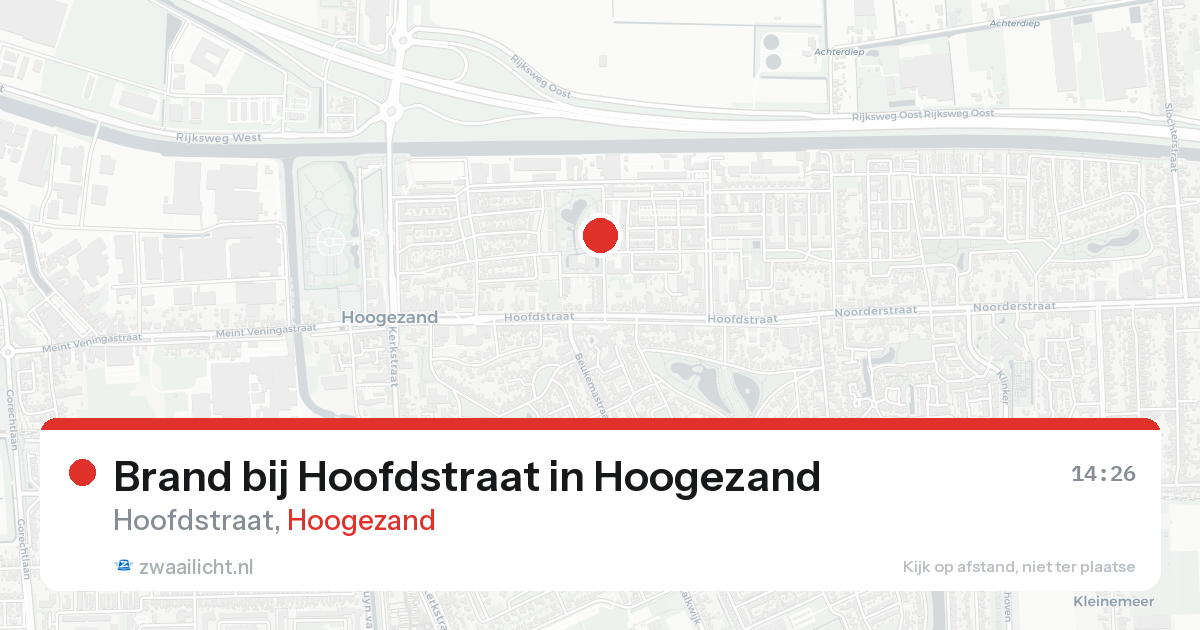 Brand bij Hoofdstraat in Hoogezand — 22 aug 2026