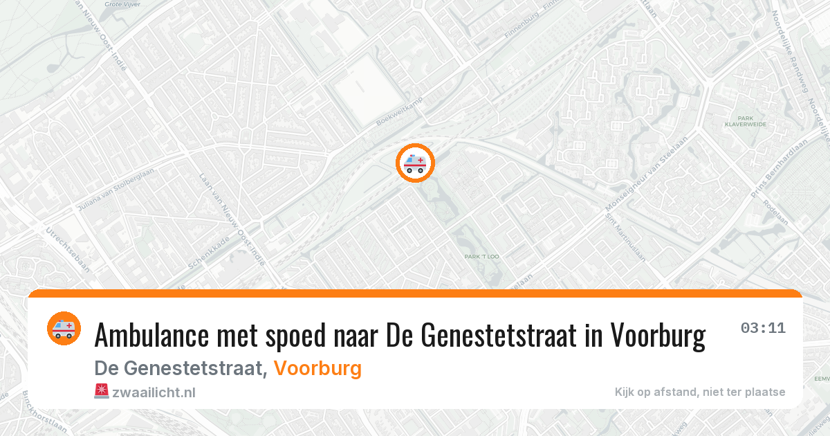Ambulance met spoed naar De Genestetstraat in Voorburg — 18 mei 2026