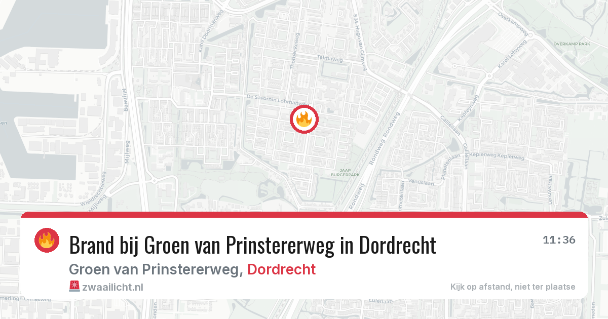 Brand bij Groen van Prinstererweg in Dordrecht — 12 apr 2026