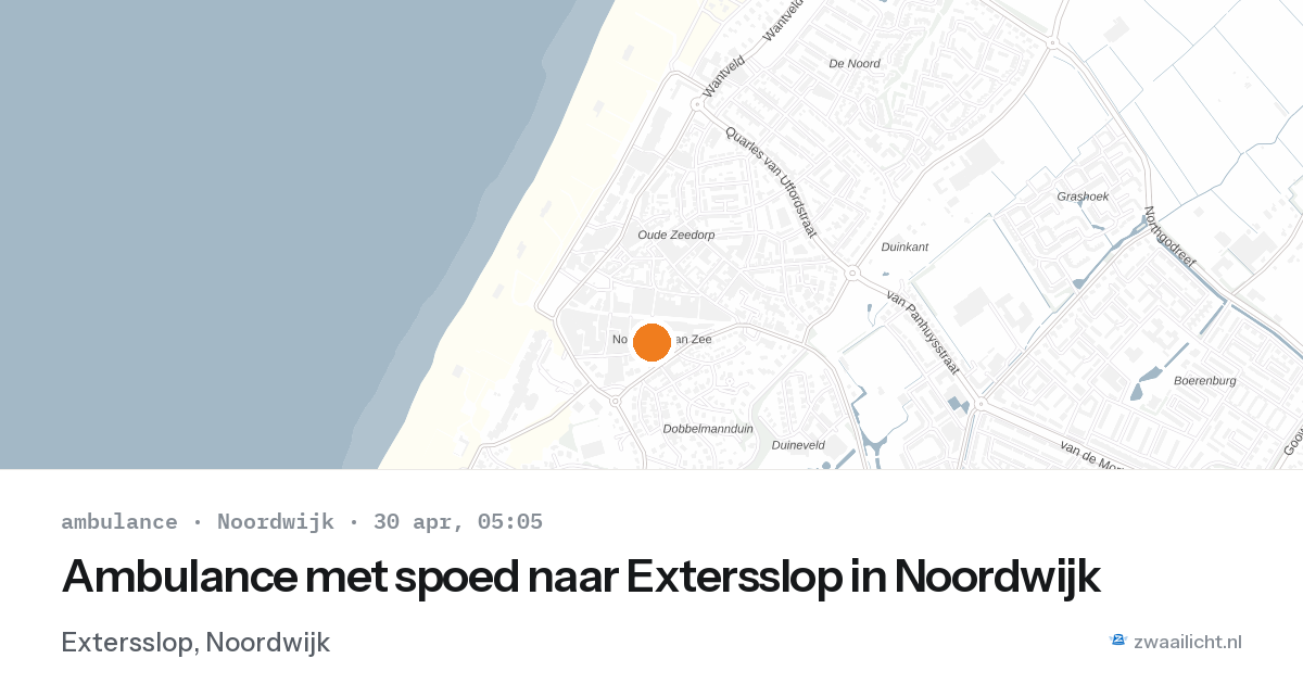 Ambulance met spoed naar Extersslop in Noordwijk — 30 apr 2026