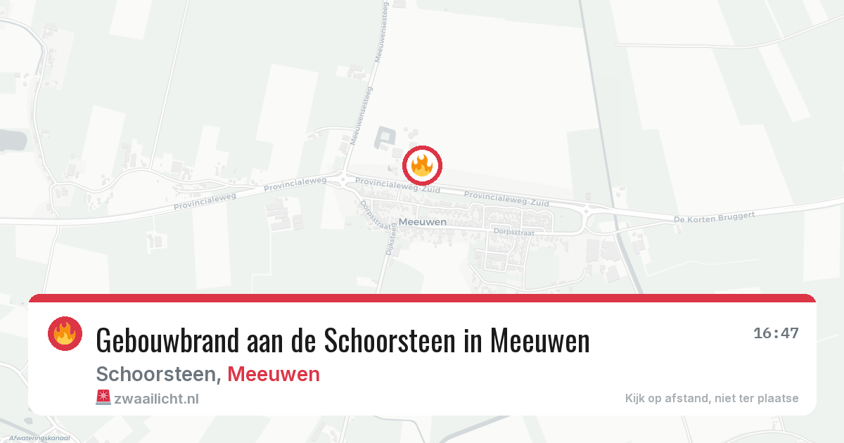 Gebouwbrand aan de Schoorsteen in Meeuwen — 25 mrt 2026