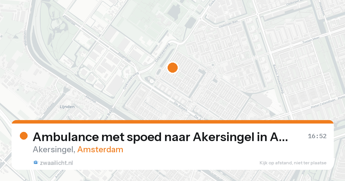 Ambulance met spoed naar Akersingel in Amsterdam — 17 aug 2026