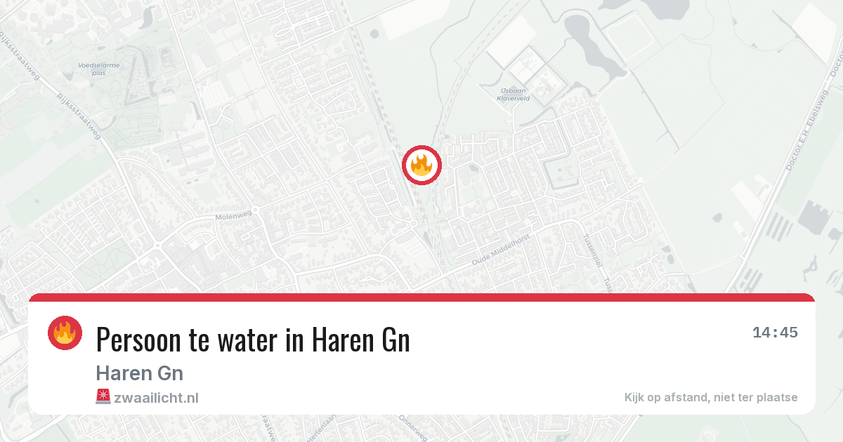 Persoon te water in Haren Gn — 28 jun 2026