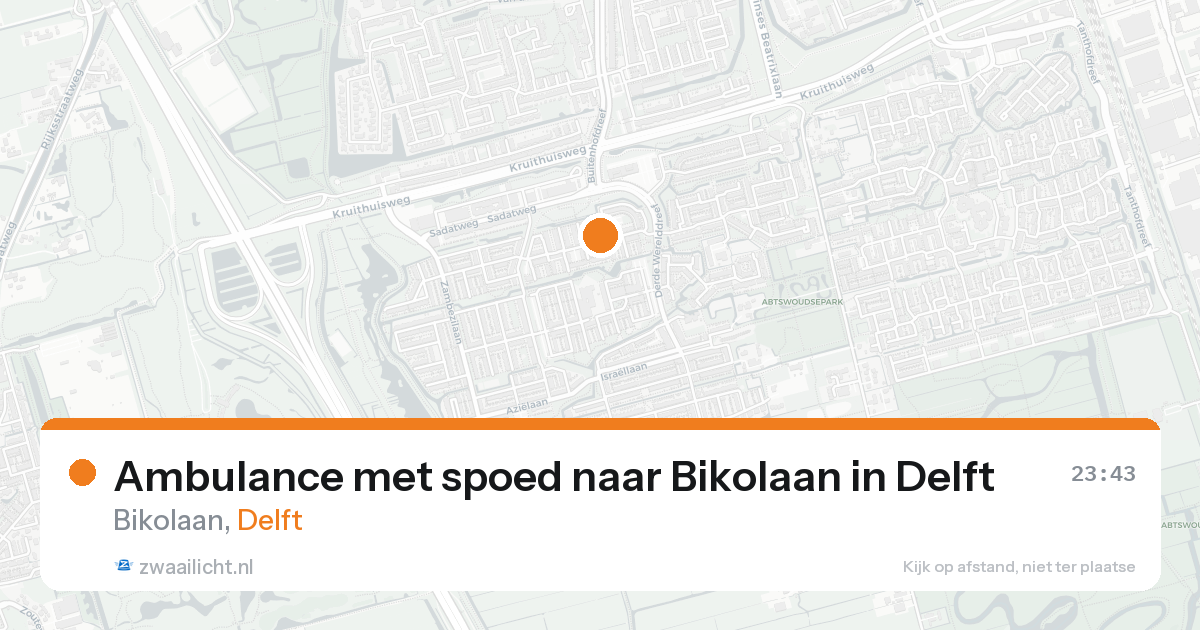 Ambulance met spoed naar Bikolaan in Delft — 15 aug 2026