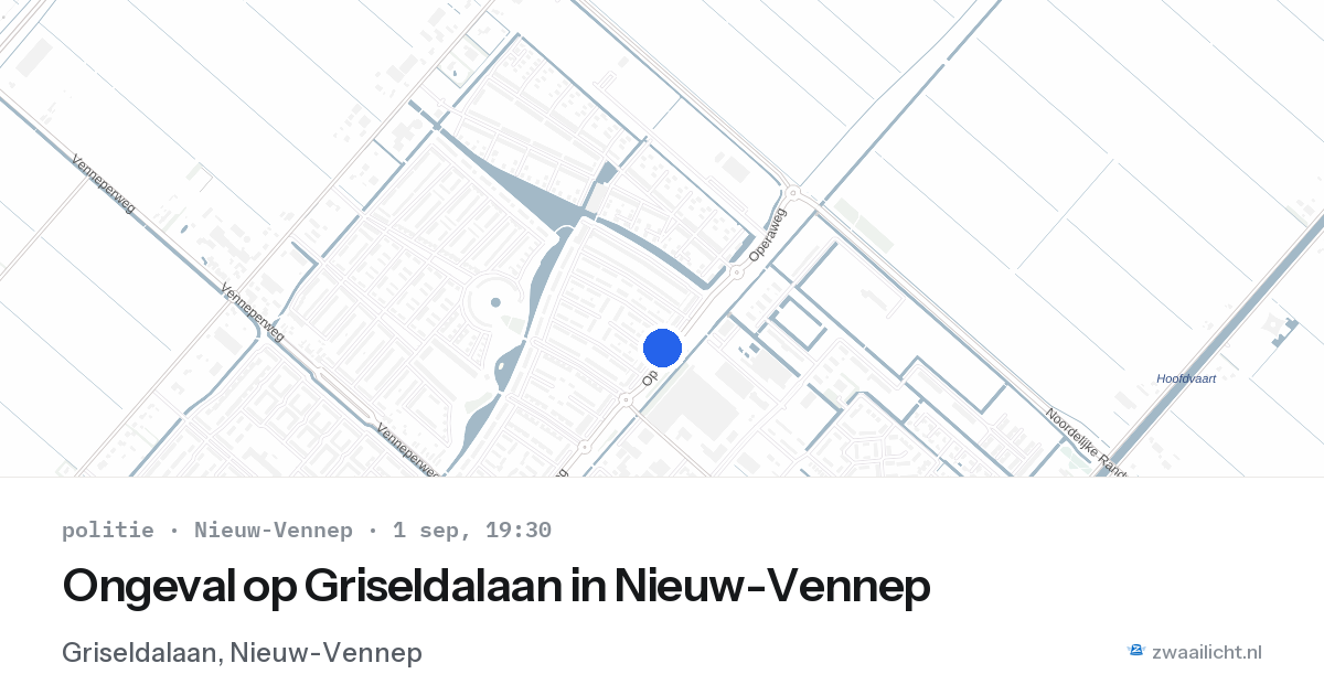 Ongeval op Griseldalaan in Nieuw-Vennep — 1 sep 2026
