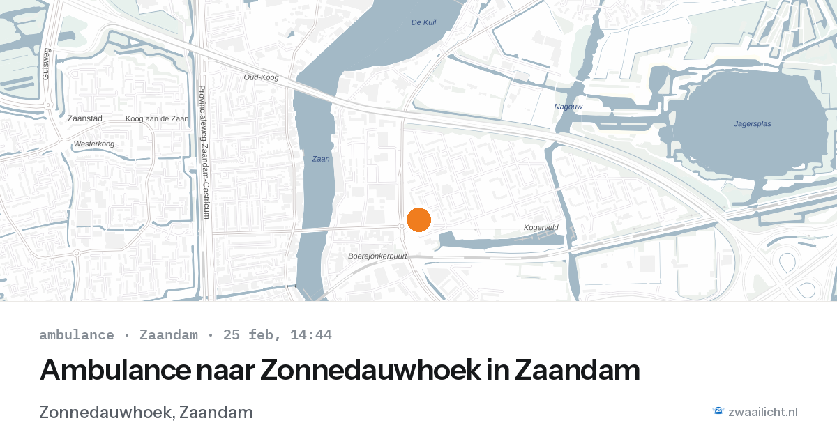 Ambulance naar Zonnedauwhoek in Zaandam — 25 feb 2026